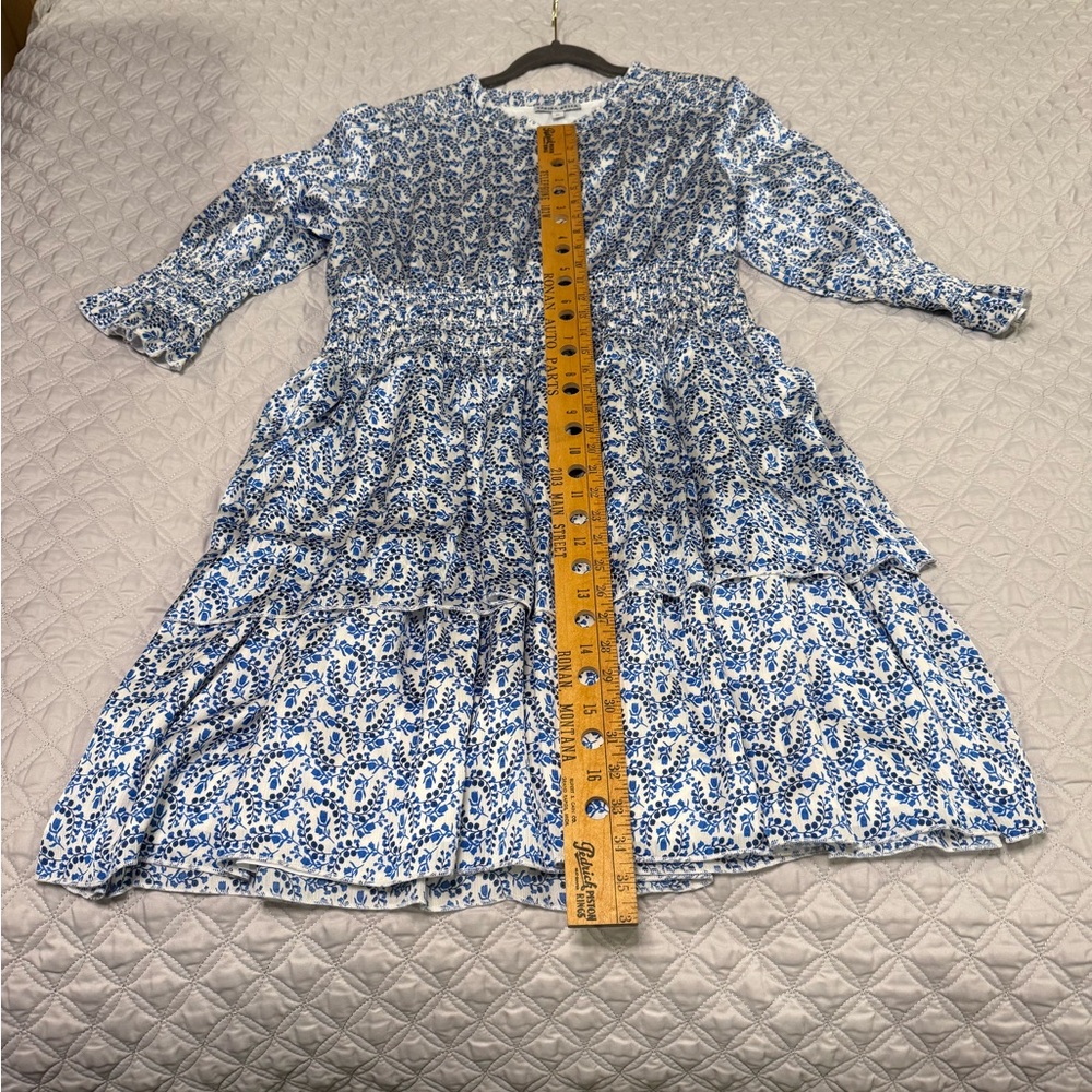 Blue Floral Boho Midi Dress - Size XL - Picture 3 of 7